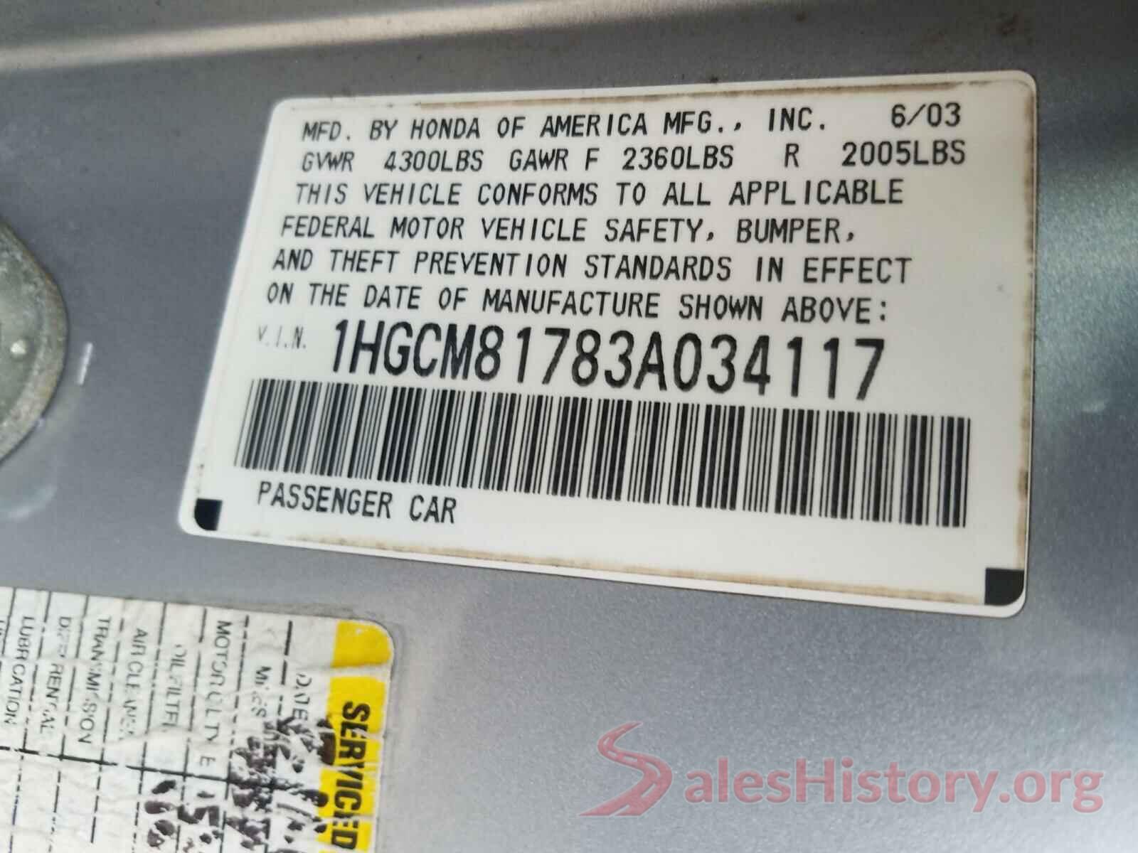 19XFC2F82GE248553 2003 HONDA ACCORD