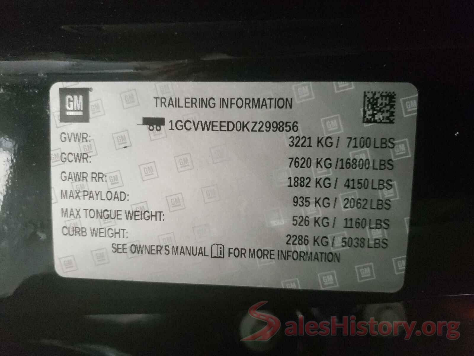 1GCVWEED0KZ299856 2019 CHEVROLET SILVERADO