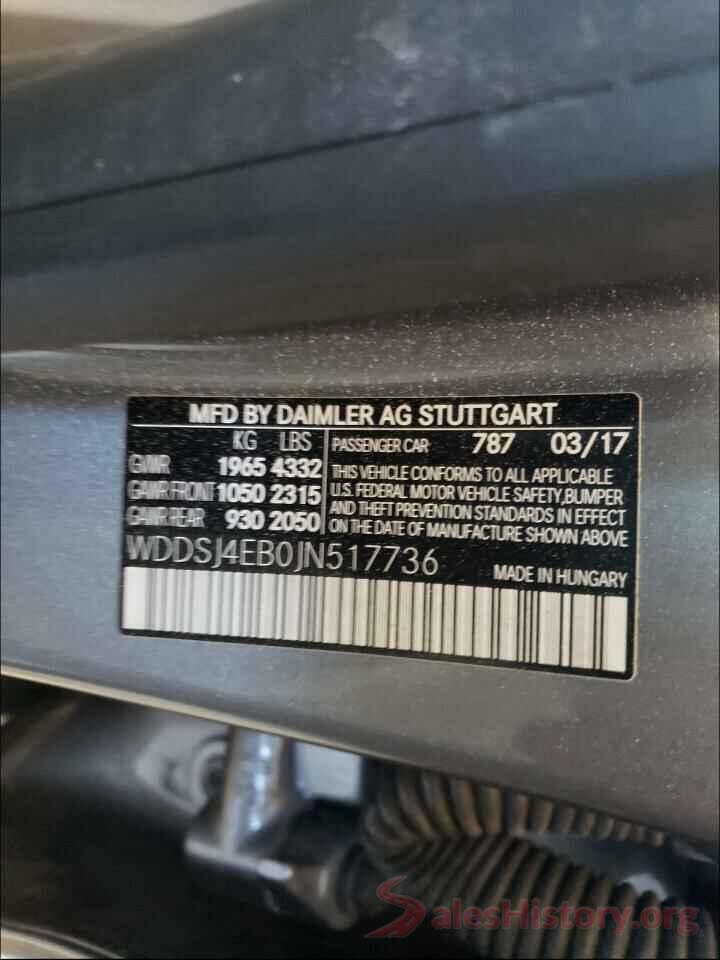 WDDSJ4EB0JN517736 2018 MERCEDES-BENZ C CLASS