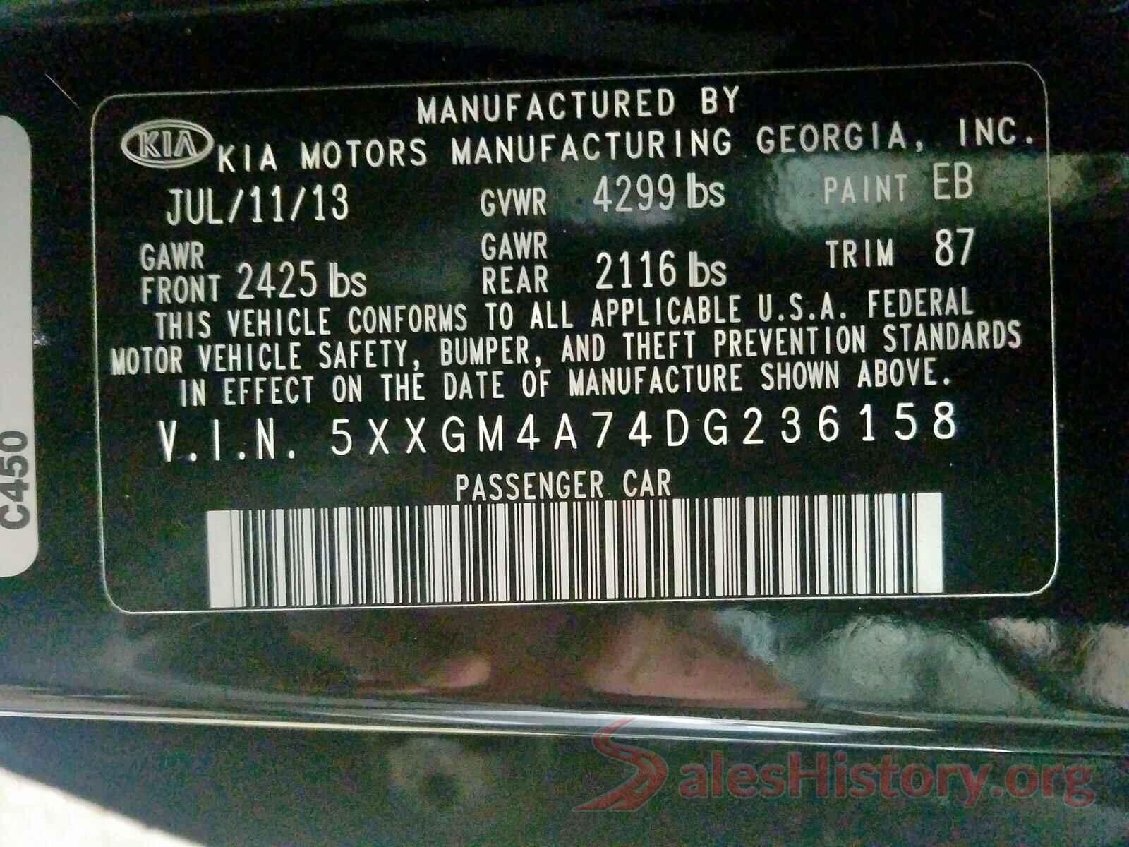 4T1BF1FK4HU354772 2013 KIA OPTIMA