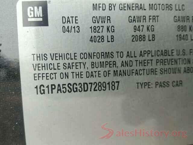 5XYPG4A31HG268913 2013 CHEVROLET CRUZE