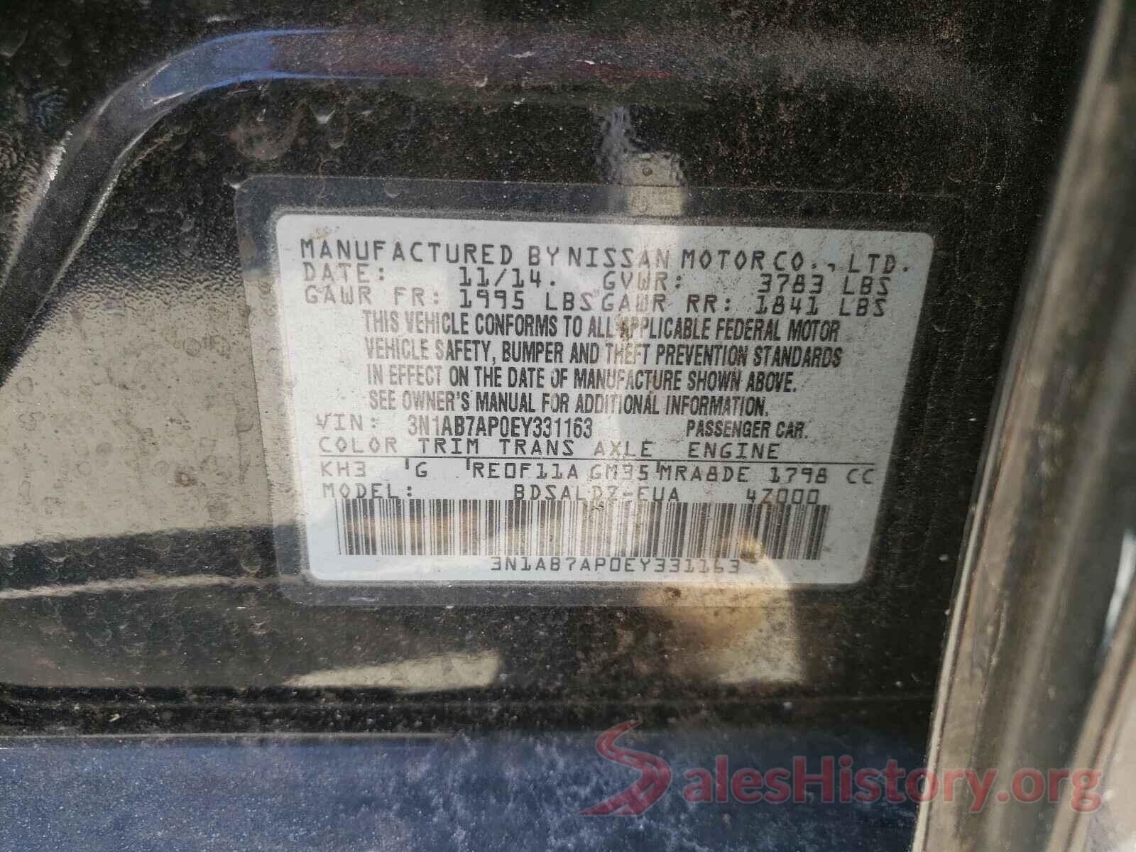 5TFEW5F1XGX203030 2014 NISSAN SENTRA