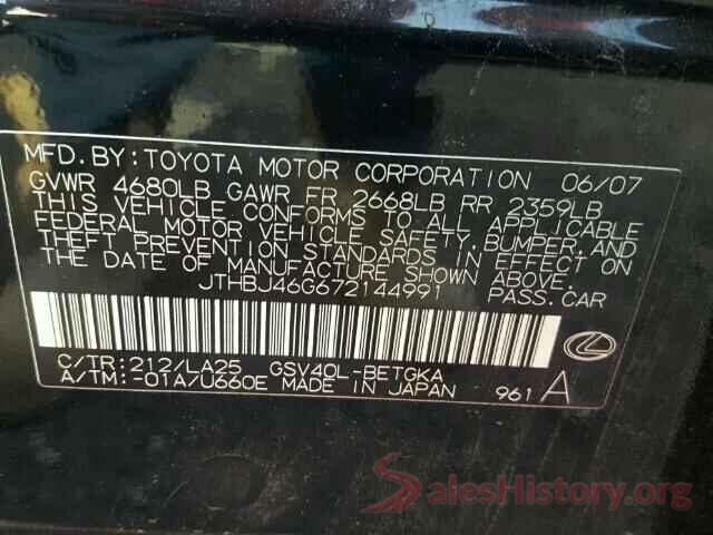 3N1AB7AP6KY337240 2007 LEXUS ES350