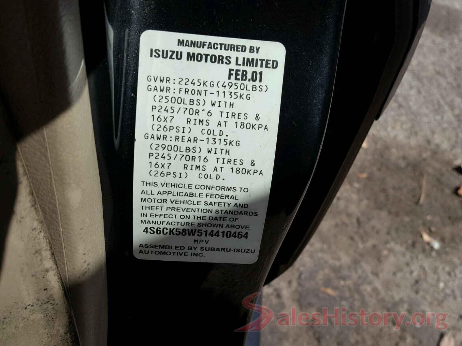 5TFAX5GN9HX080299 2001 HONDA PASSPORT