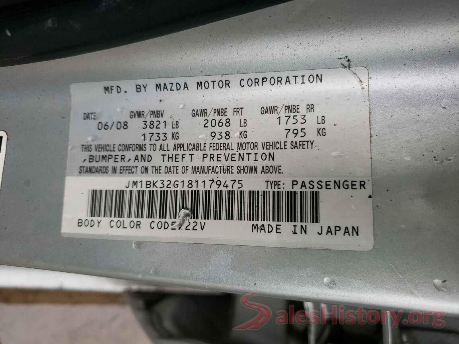 3VW217AU8GM040749 2008 MAZDA 3