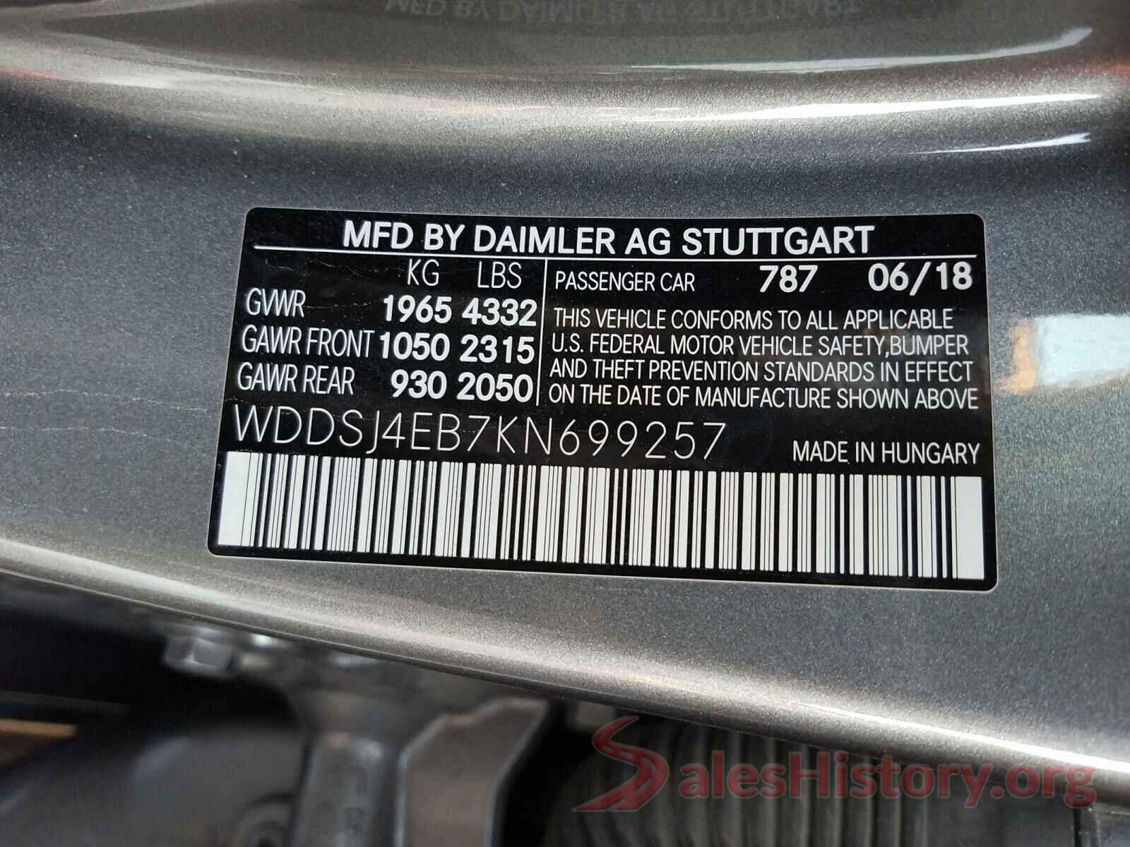 WDDSJ4EB7KN699257 2019 MERCEDES-BENZ C CLASS