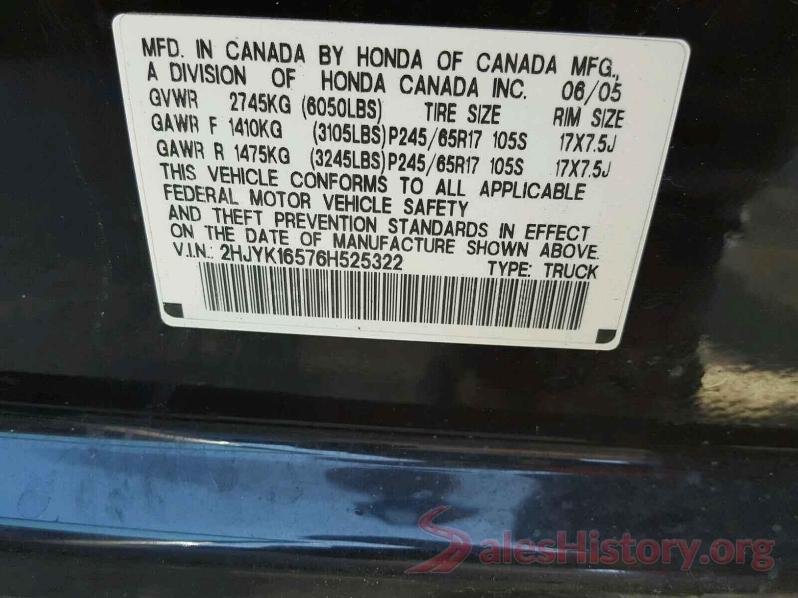 5N1DR2MMXHC680981 2006 HONDA RIDGELINE