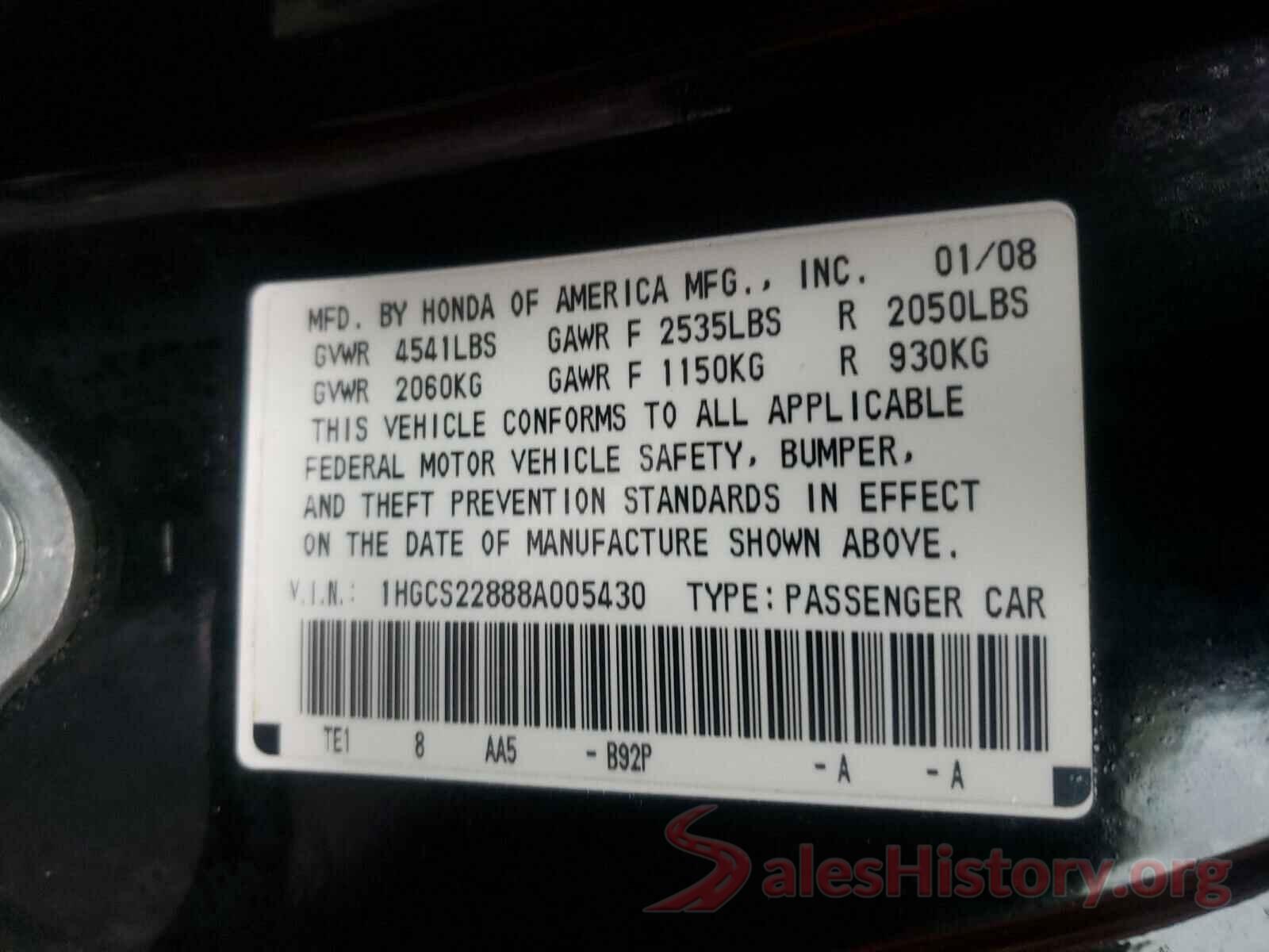 1N4AL3AP9HN336128 2008 HONDA ACCORD