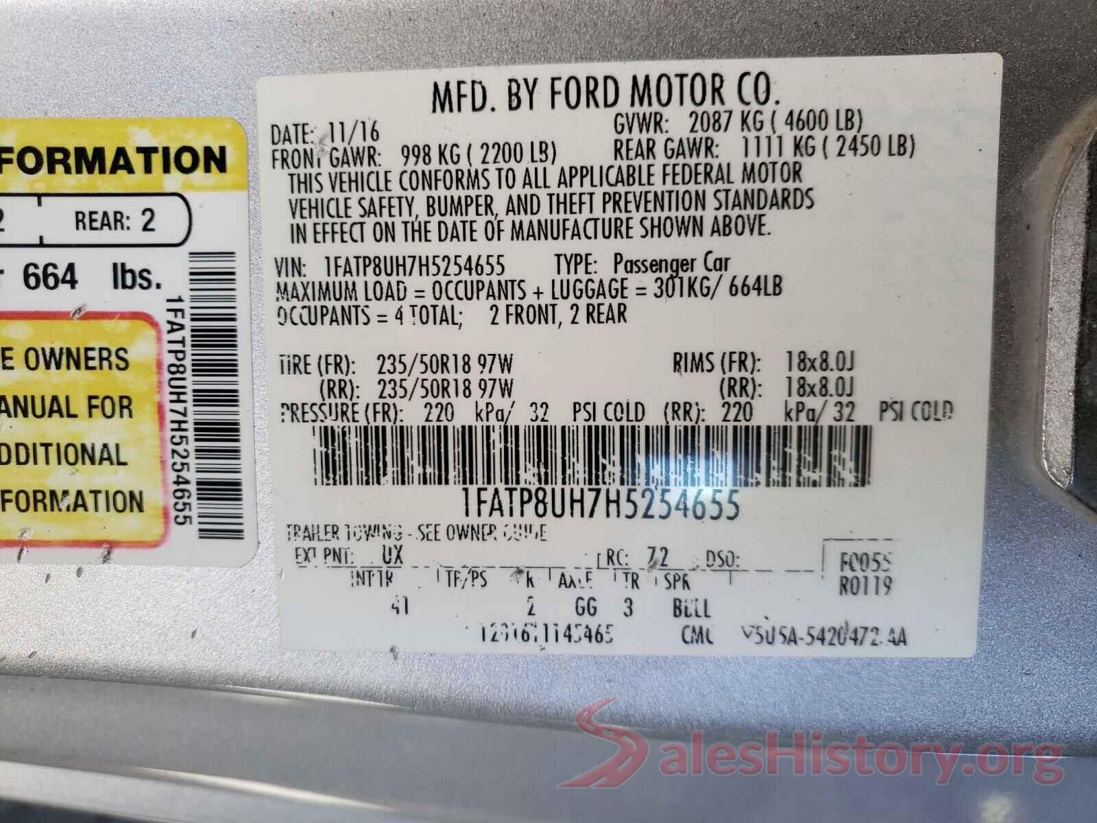 1C4BJWDG5GL279132 2017 FORD MUSTANG