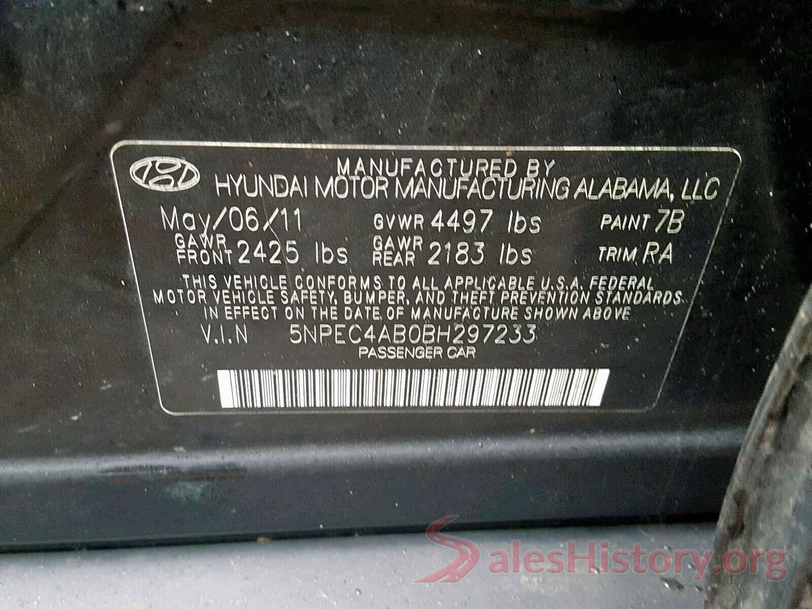 1N4AL3AP0HN345171 2011 HYUNDAI SONATA