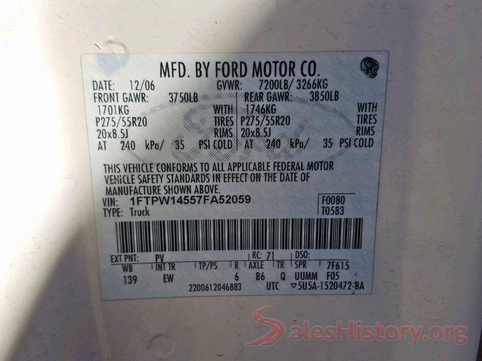 KNDJN2A22K7629058 2007 FORD F150 SUPER