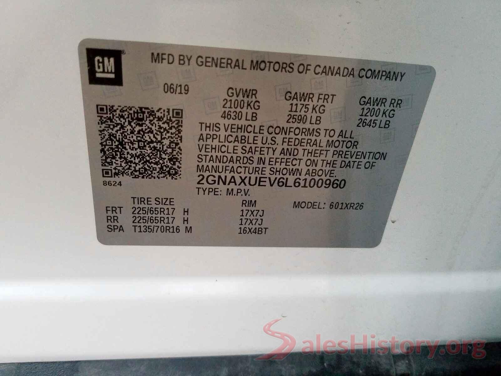 2HGFC2F52JH514964 2020 CHEVROLET EQUINOX LT