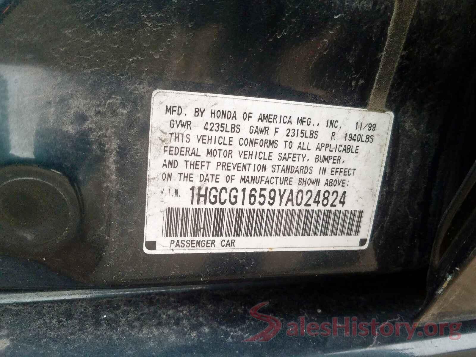 ZACCJBCB2HPG30448 2000 HONDA ACCORD