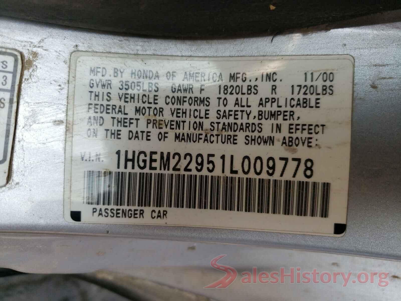 JTDKARFU4G3522532 2001 HONDA CIVIC