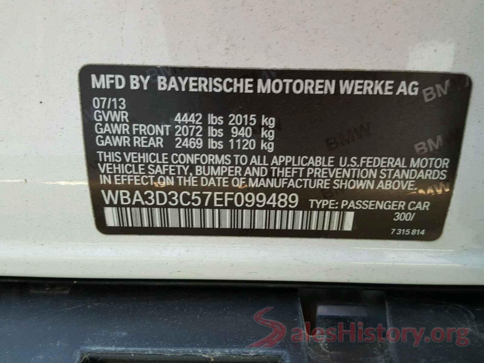 3FA6P0HDXHR231860 2014 BMW 3 SERIES