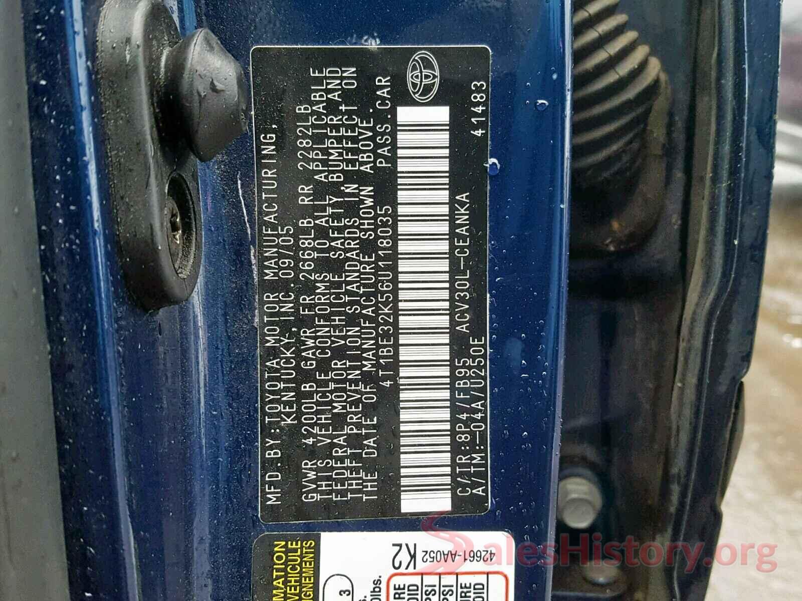 4V4NC9EH1GN944231 2006 TOYOTA CAMRY