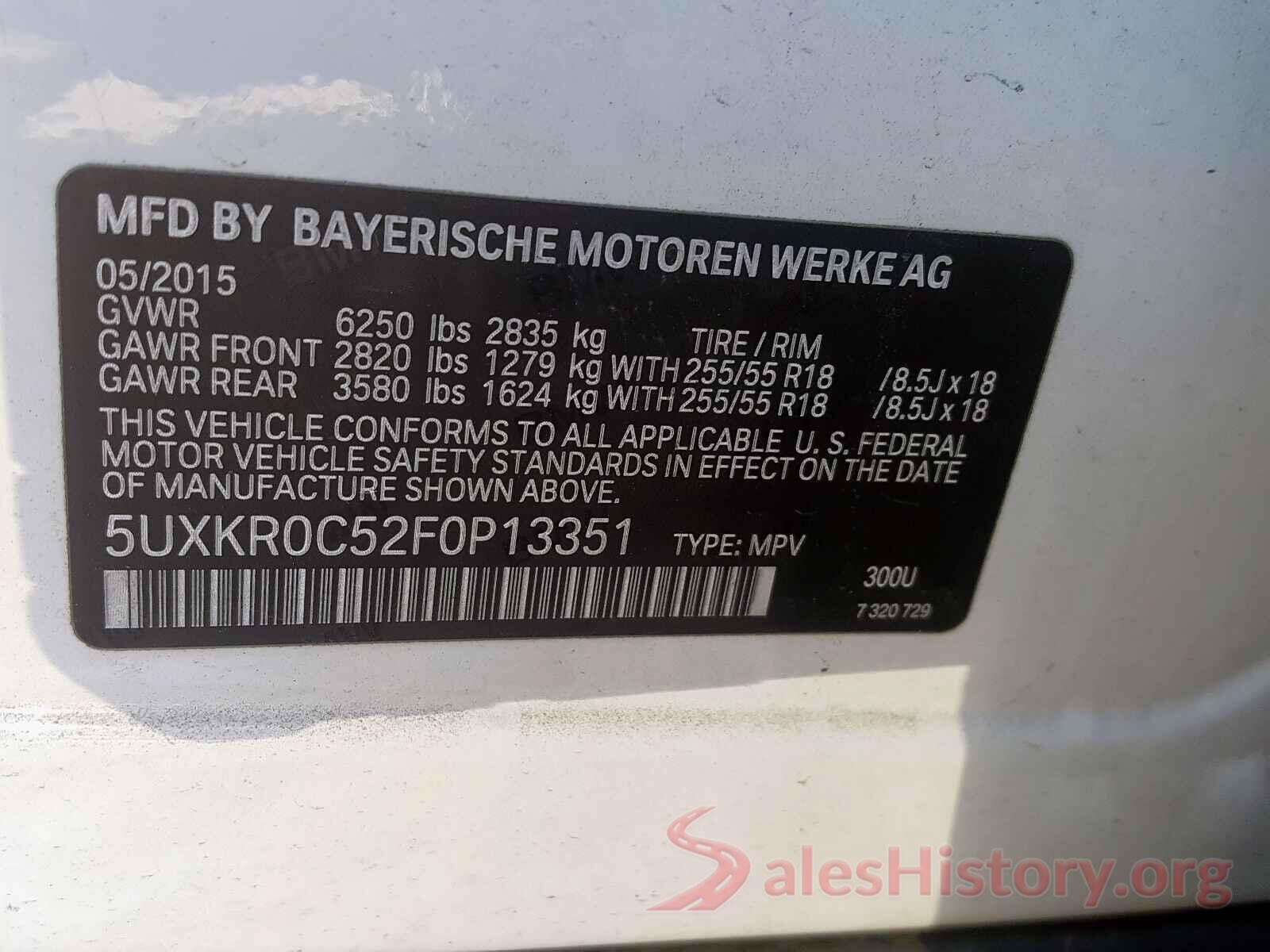 5UXKR0C52F0P13351 2015 BMW X5