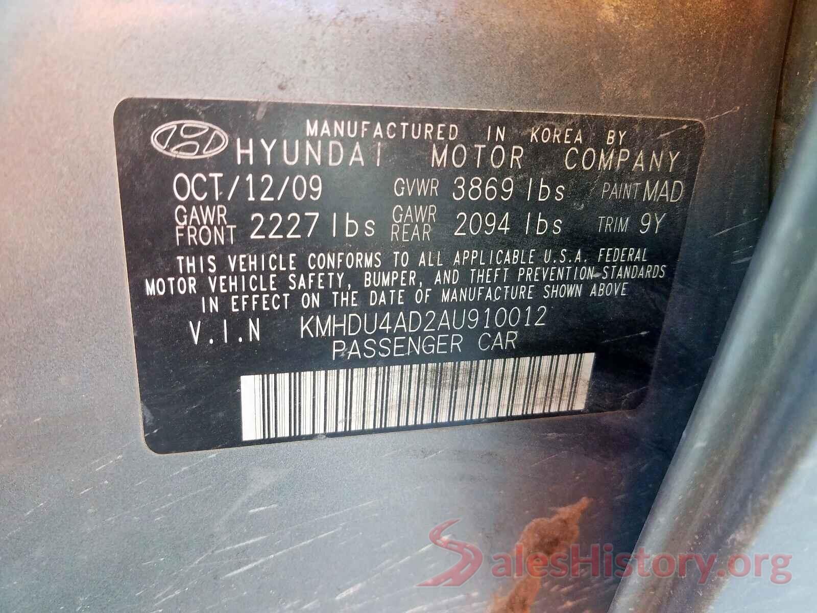 1C4HJWDG0HL639368 2010 HYUNDAI ELANTRA