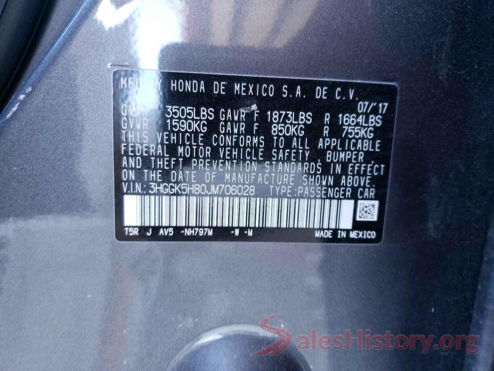 3HGGK5H80JM706028 2018 HONDA FIT