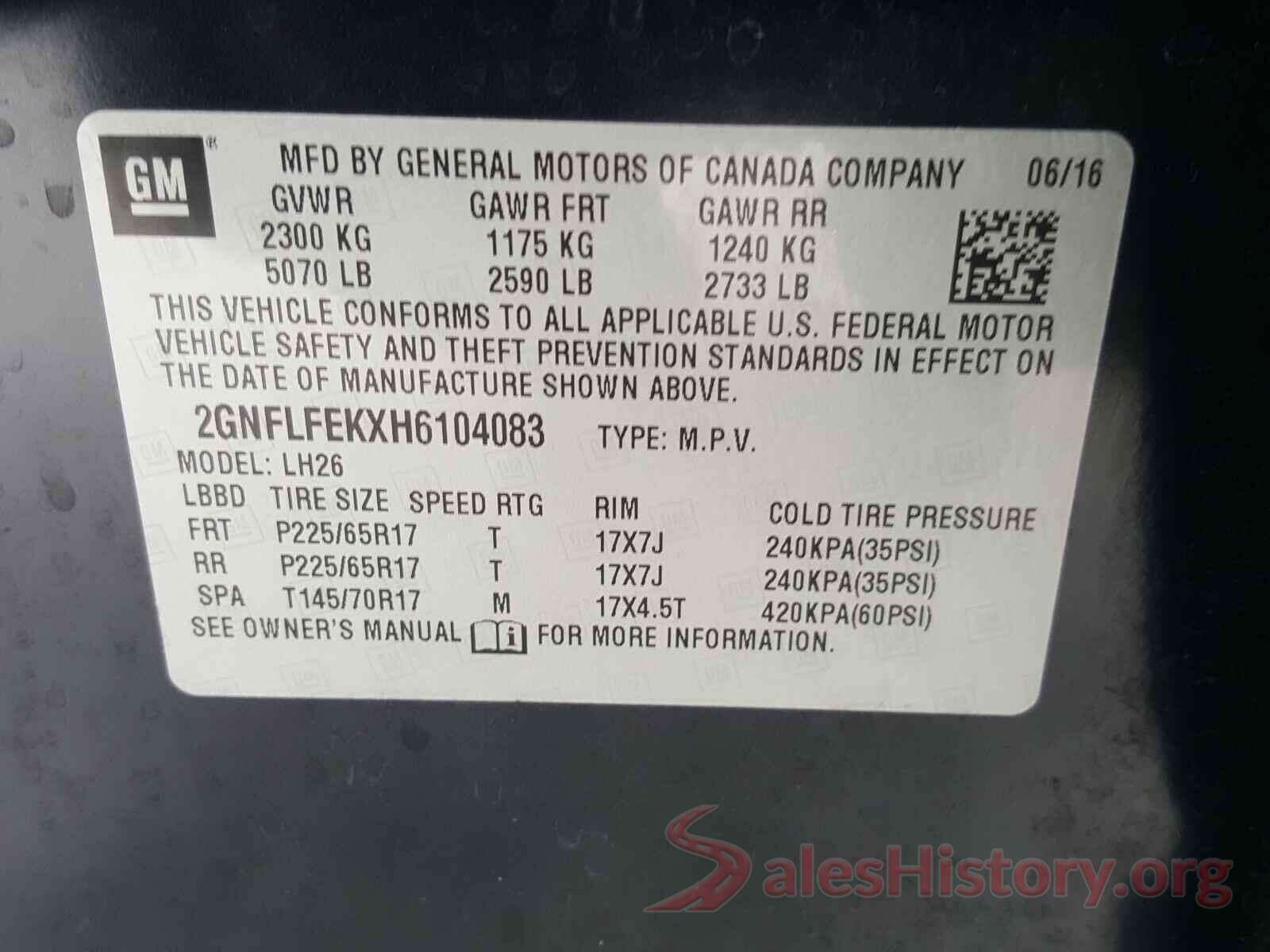 2GNFLFEKXH6104083 2017 CHEVROLET EQUINOX