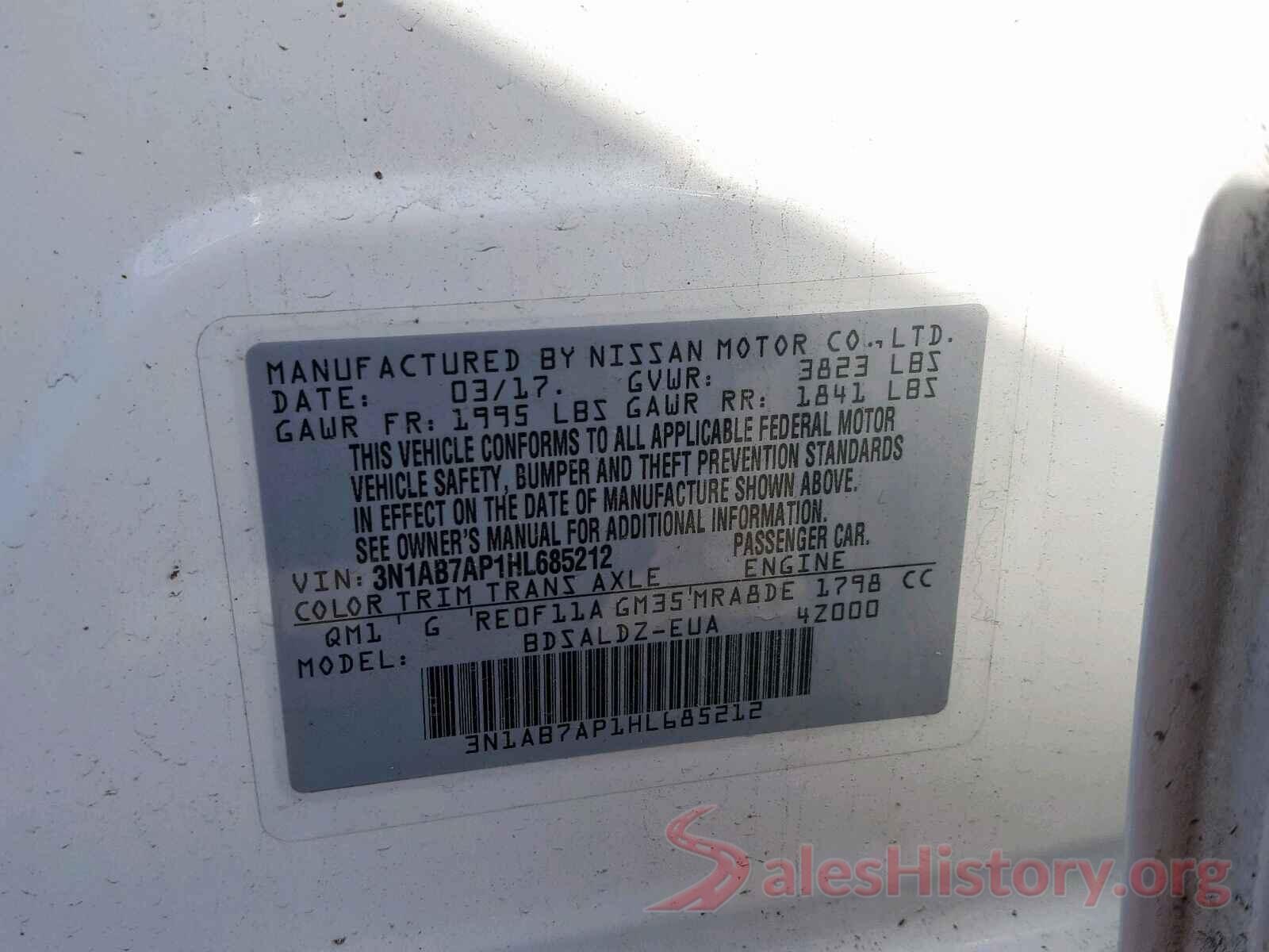 3VW2B7AJ1HM211412 2017 NISSAN SENTRA