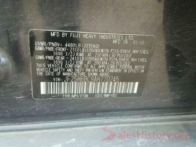 WVGAV7AX2HK011541 2010 SUBARU FORESTER