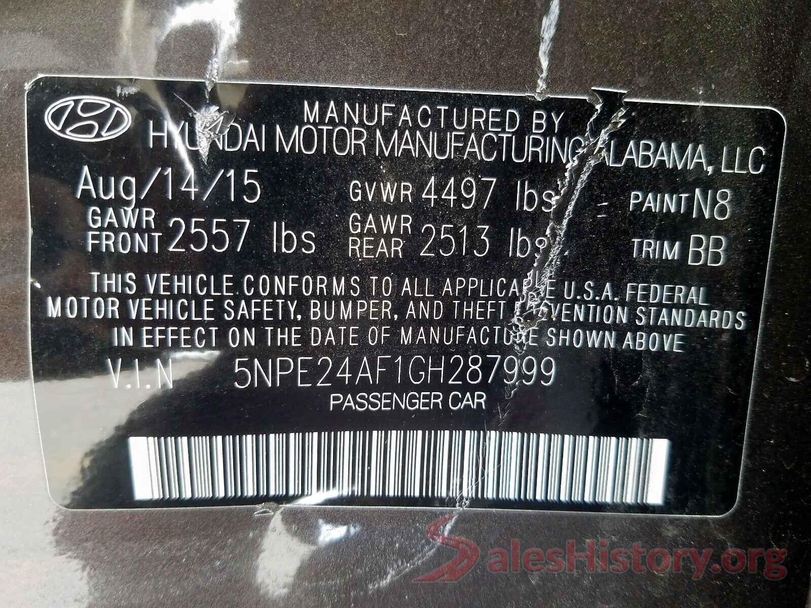 1N4AL3AP9HC470259 2016 HYUNDAI SONATA