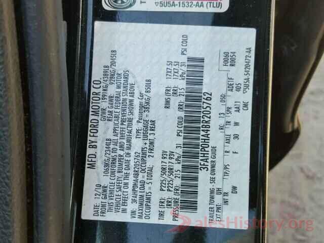 1N4AL3AP2HC167503 2011 FORD FUSION