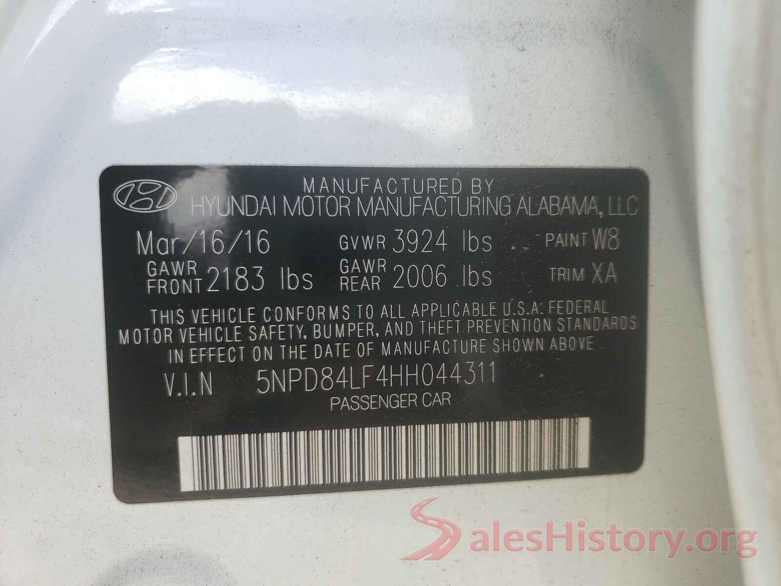 5NPD84LF4HH044311 2017 HYUNDAI ELANTRA