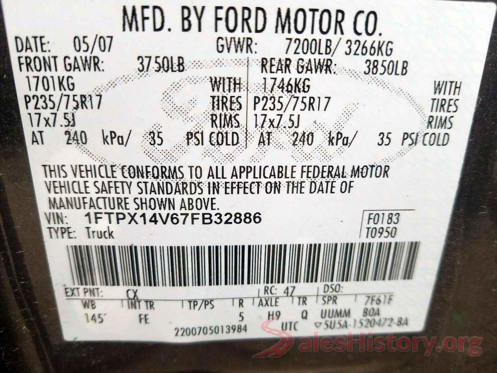 4T1B11HK8JU591587 2007 FORD F150