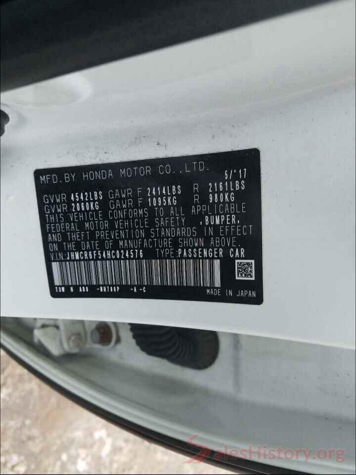 JHMCR6F54HC024576 2017 HONDA ACCORD