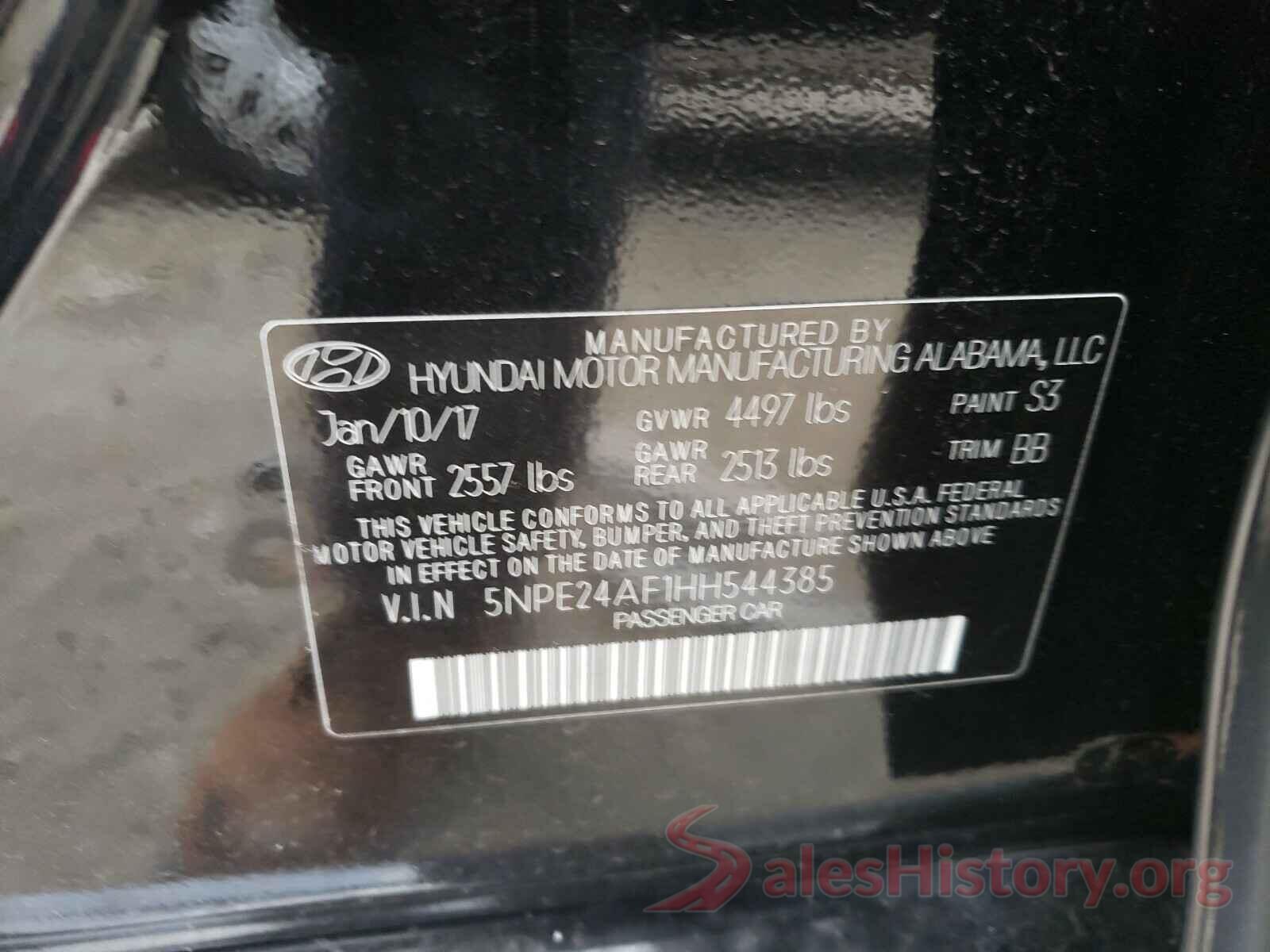 5NPE24AF1HH544385 2017 HYUNDAI SONATA