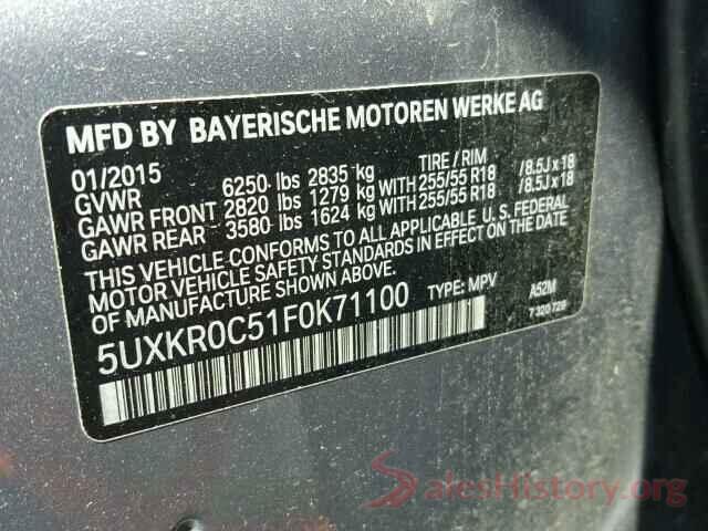 1FM5K8AR8JGC95297 2015 BMW X5