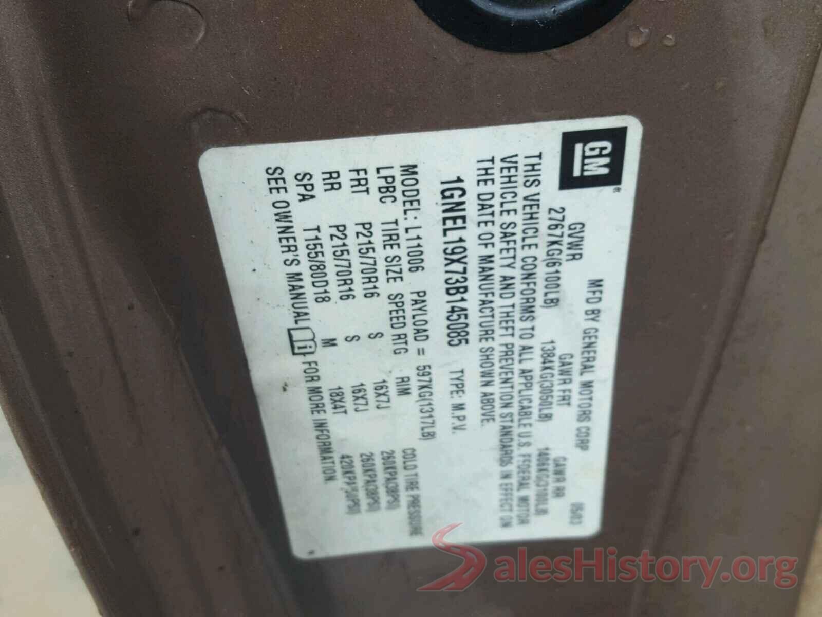 W1K5J4HB7LN104756 2003 CHEVROLET ASTRO