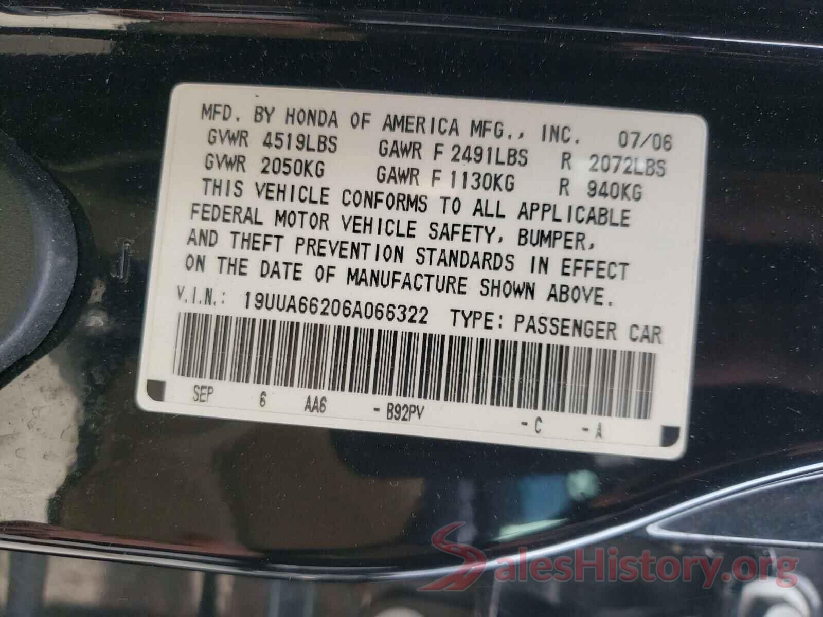 4S3GTAK69J3724489 2006 ACURA TL