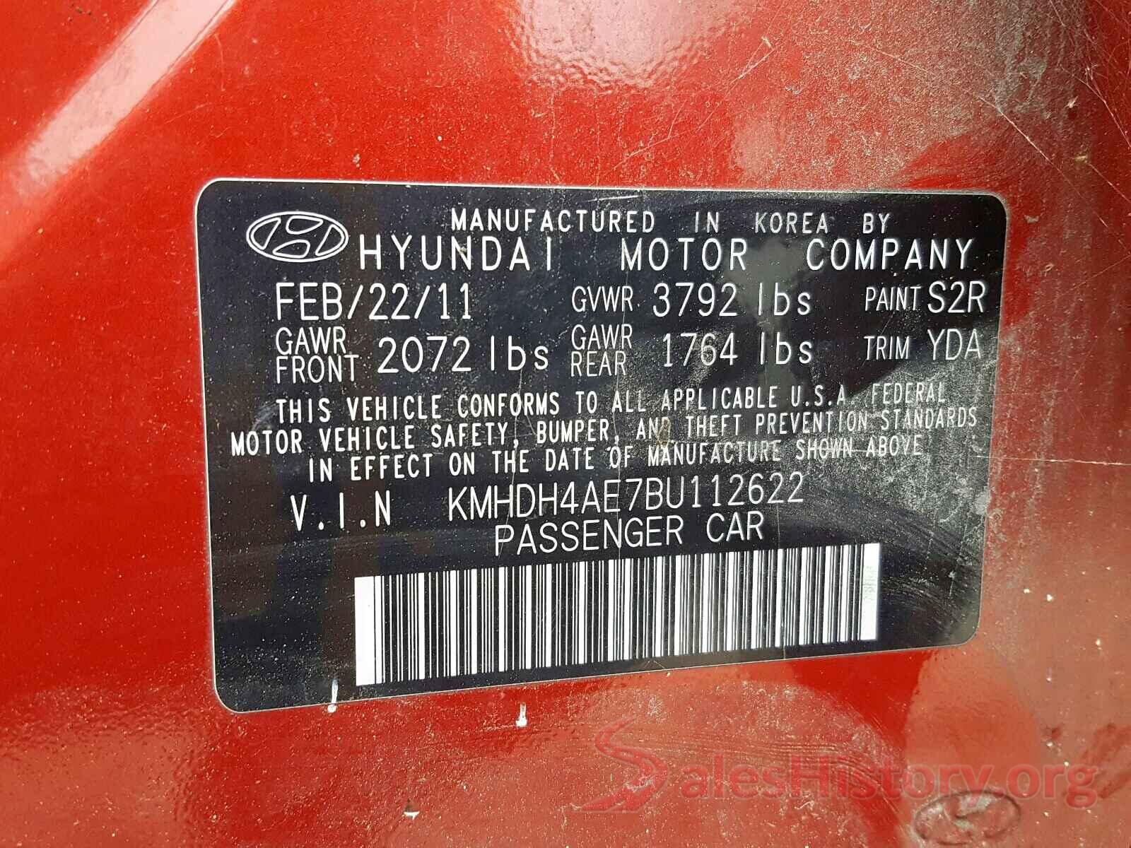 3N1AB7AP8HL672425 2011 HYUNDAI ELANTRA