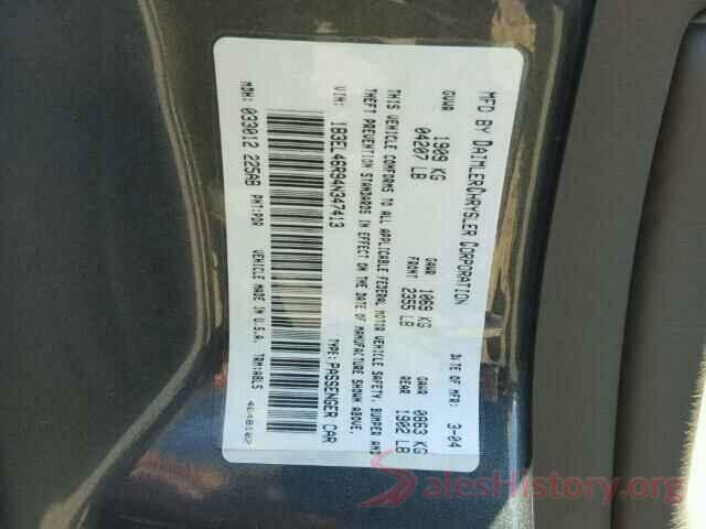 3FADP4BJ0GM143134 2004 DODGE STRATUS