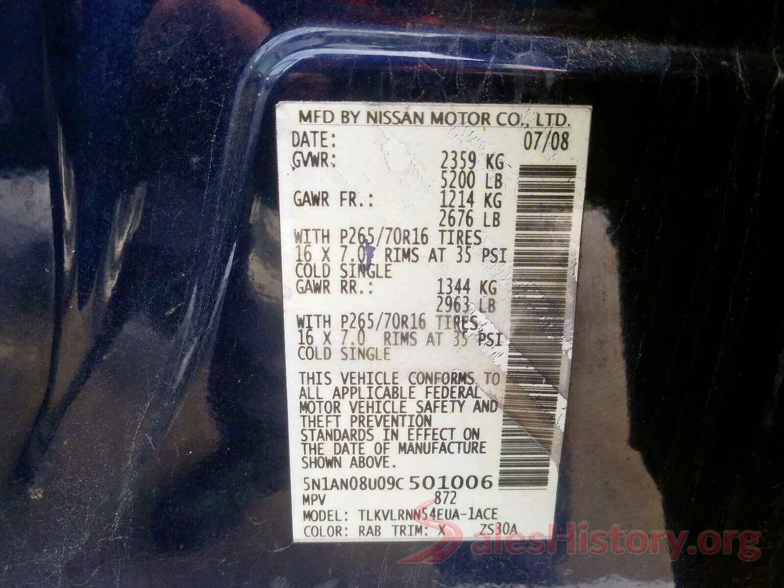 JF2SKAWCXKH465028 2009 NISSAN XTERRA OFF