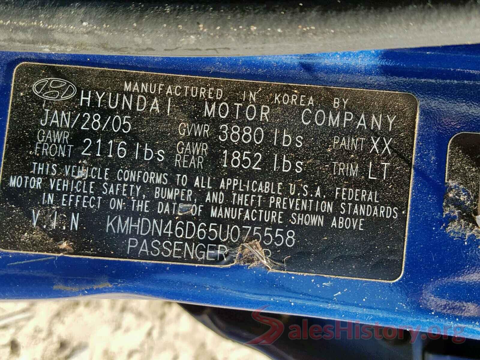 4T1BF1FK2GU533696 2005 HYUNDAI ELANTRA