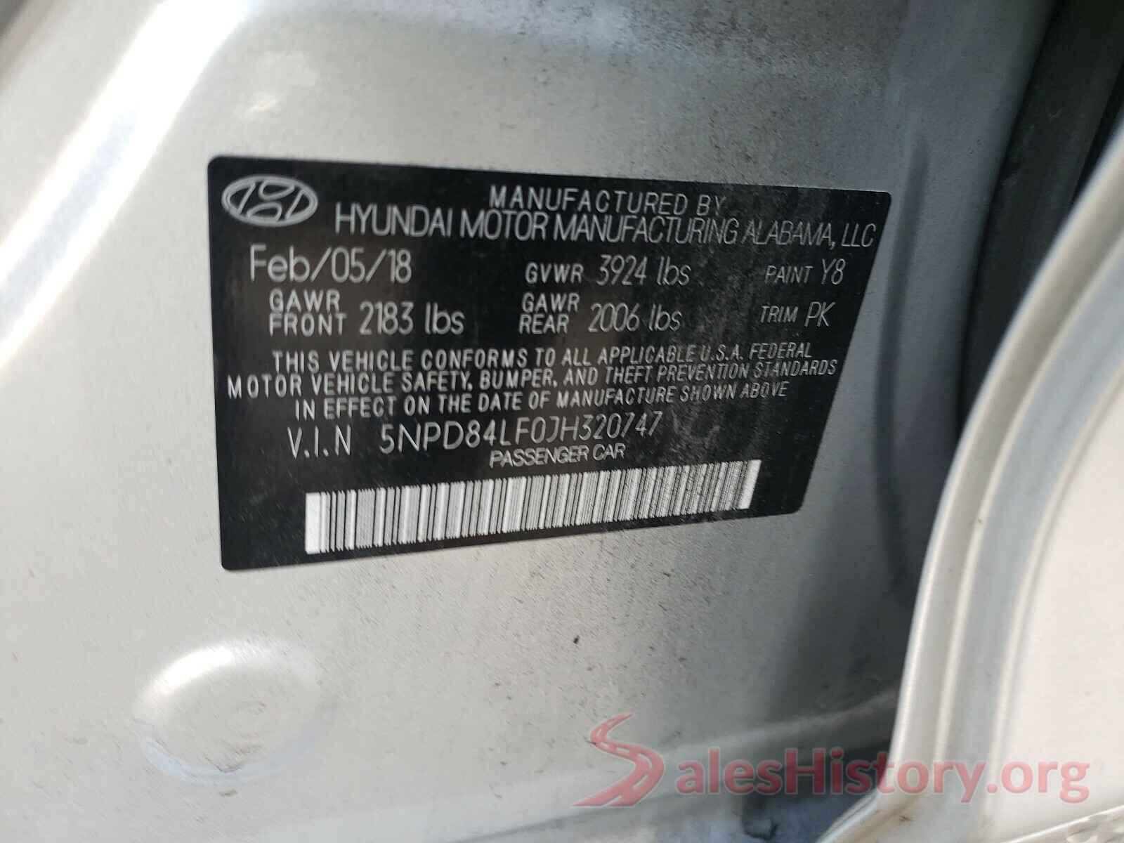 5NPD84LF0JH320747 2018 HYUNDAI ELANTRA