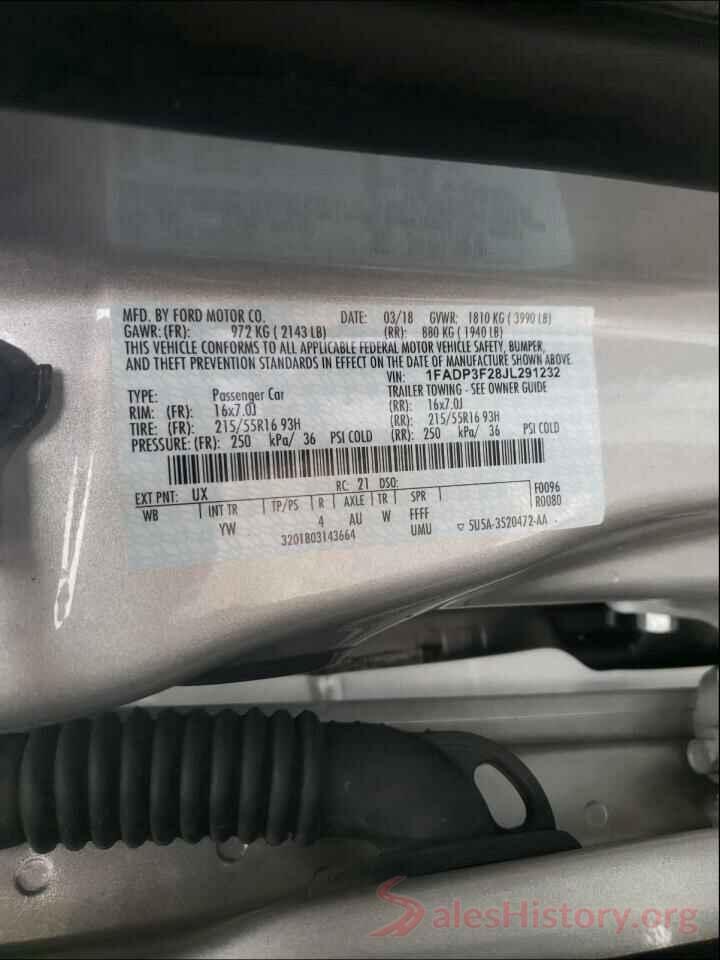 1FADP3F28JL291232 2018 FORD FOCUS