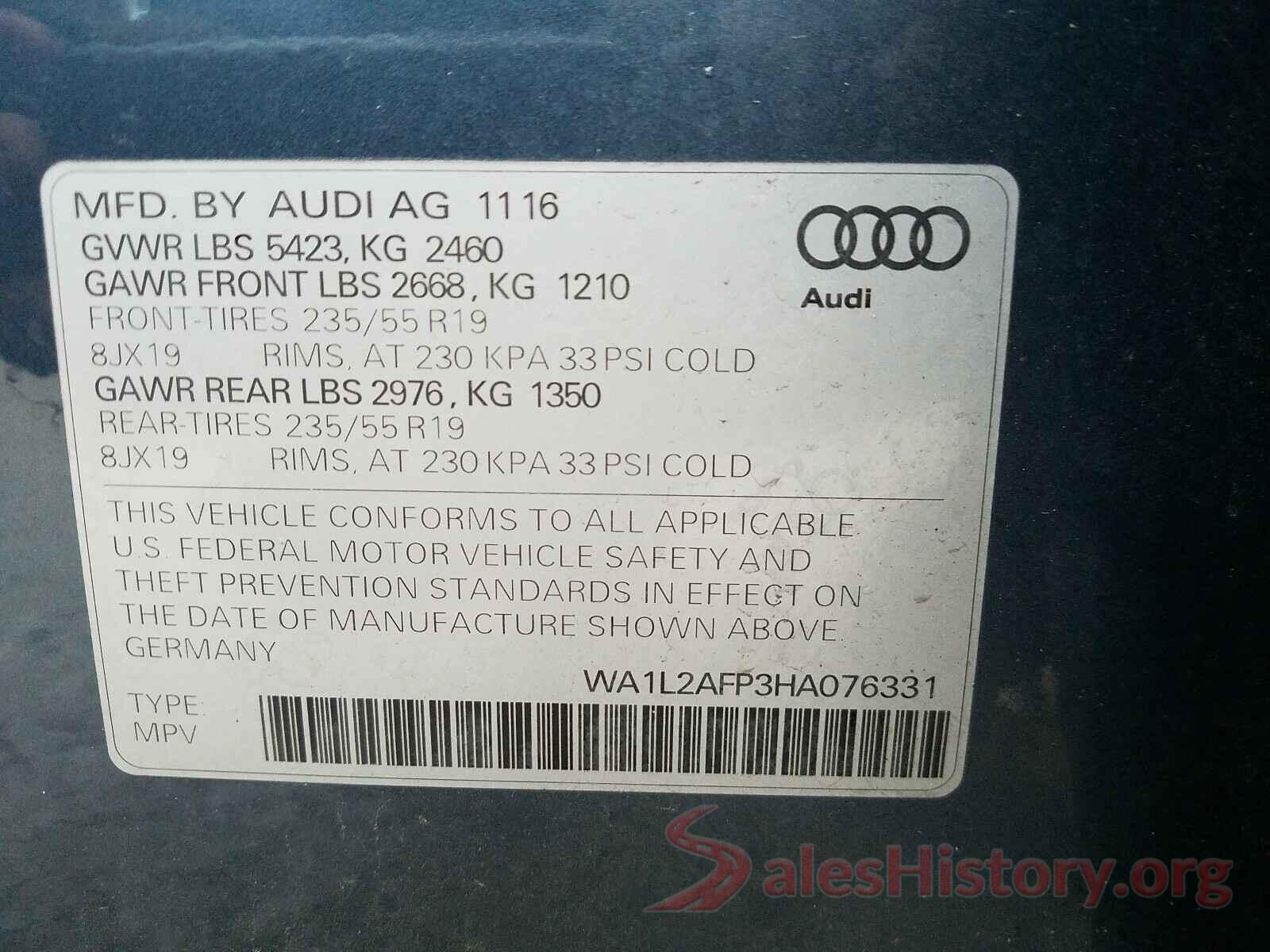 WA1L2AFP3HA076331 2017 AUDI Q5