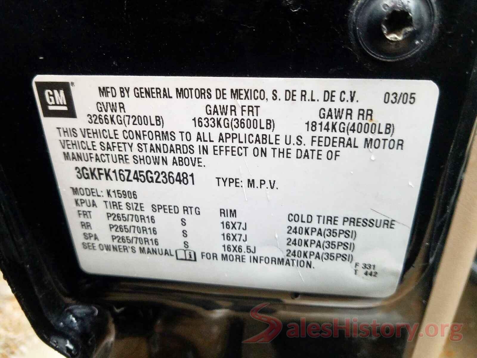 WVGAV7AX3JK002403 2005 GMC YUKON