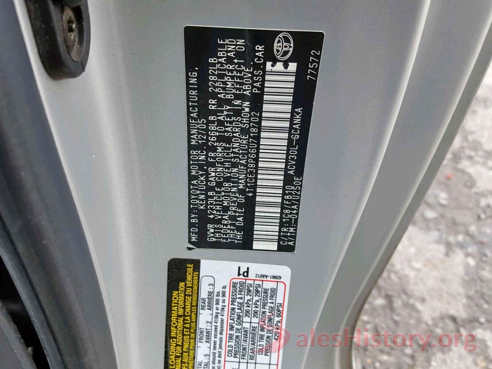 5YFBURHE4HP663817 2006 TOYOTA CAMRY