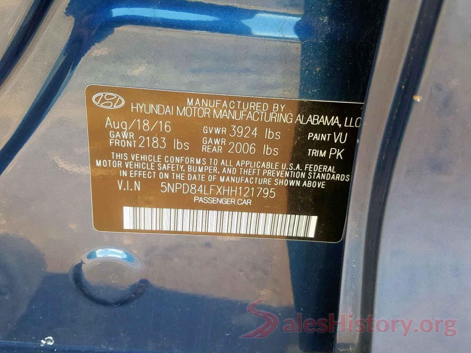 4T1B11HK6KU823394 2017 HYUNDAI ELANTRA