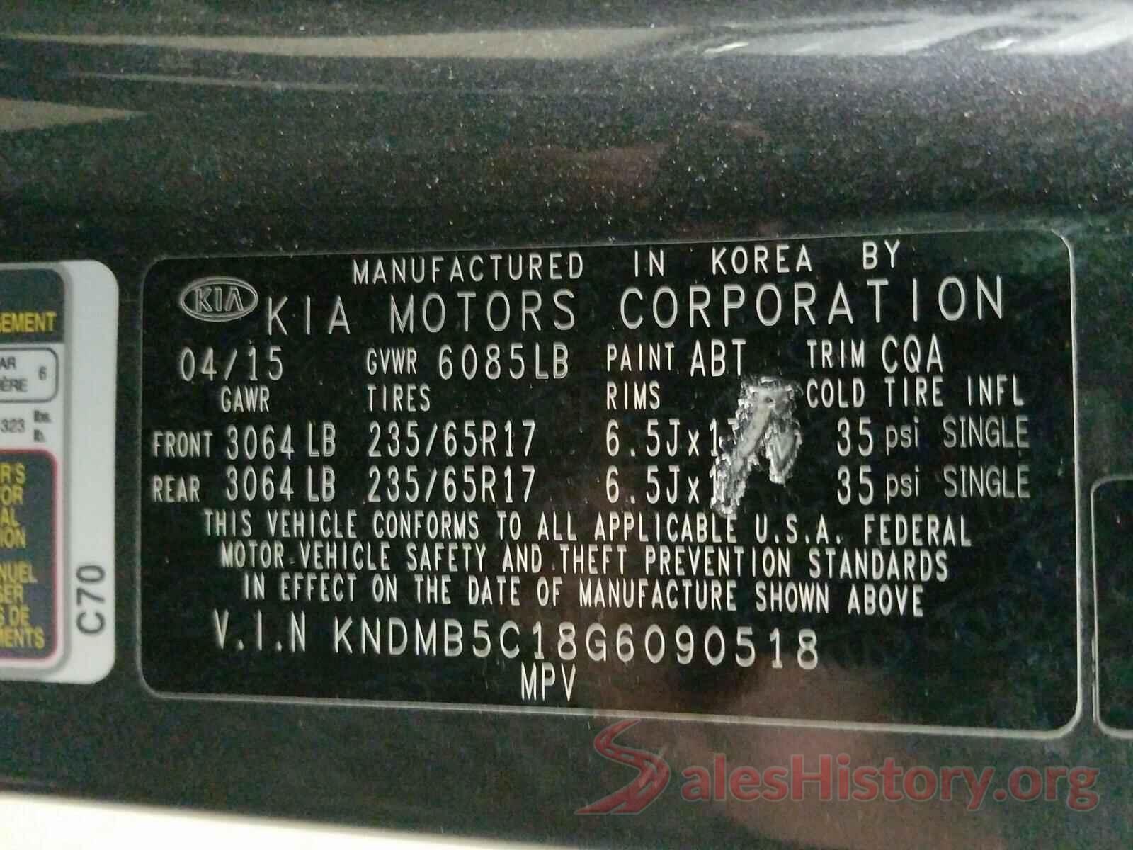 KNDMB5C18G6090518 2016 KIA SEDONA