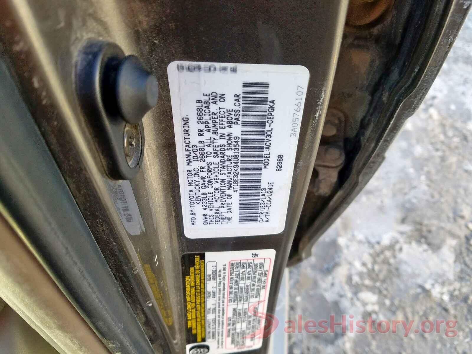 4T1G11AK8LU341821 2004 TOYOTA CAMRY