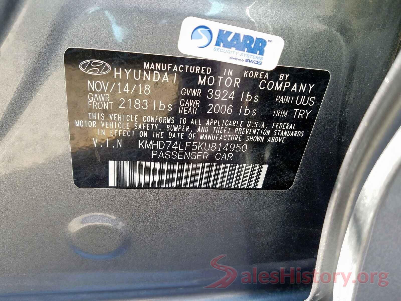 3N1AB7AP7HL642333 2019 HYUNDAI ELANTRA