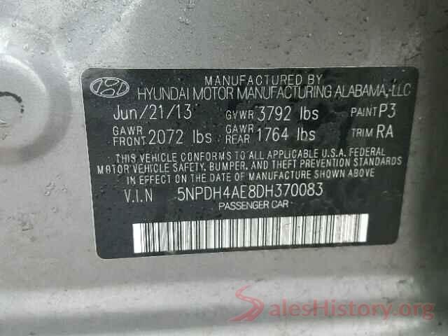 JA4AT3AA1KZ034848 2013 HYUNDAI ELANTRA