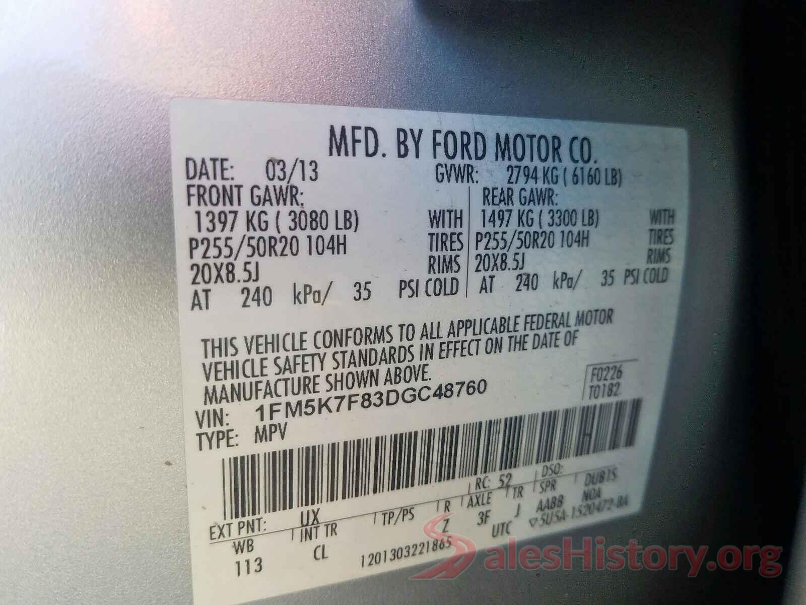 3C4NJDBB7KT695947 2013 FORD EXPLORER